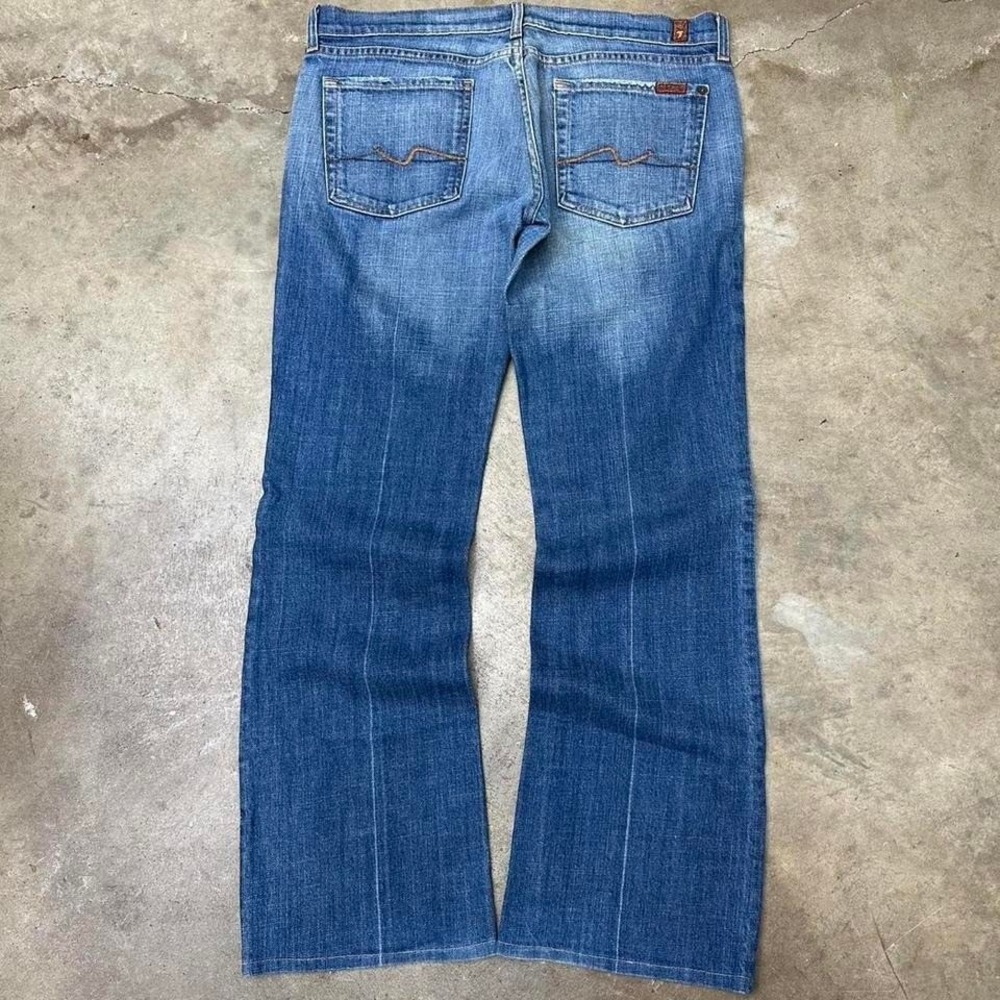 Seven7 for all man kind baggy boot cut wide leg jeans size 36x31